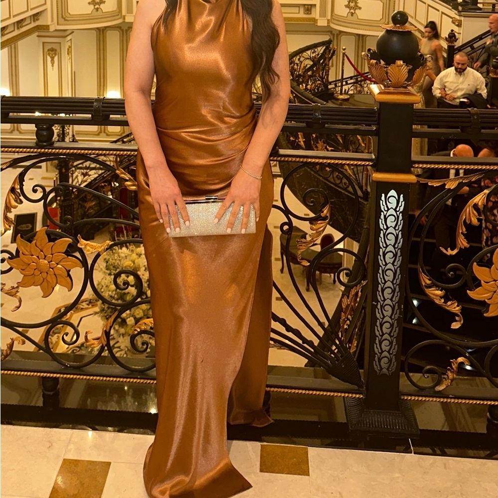 Lovers + Friends Kamiah Gown in Copper Brown